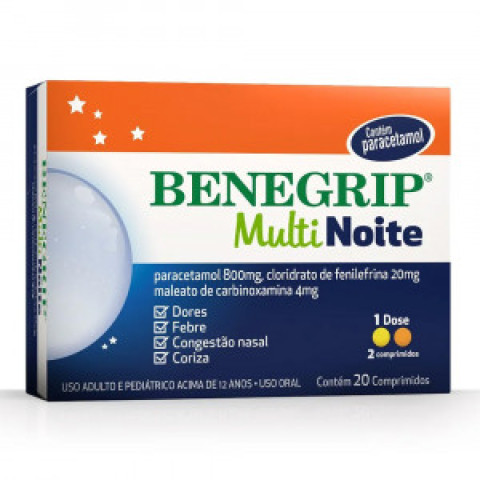Benegrip Multi Noite c/ 20 Comprimidos