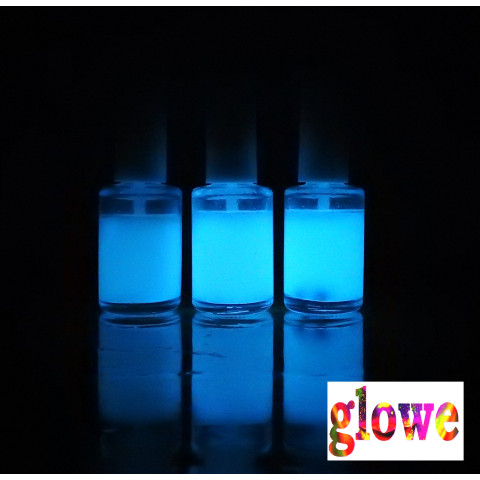 Esmalte cor Azul Cinderela fosforescente Glowe