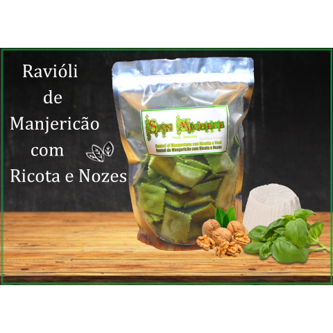 Ravioli de Manjericão com Recheio Ricota e Nozes Congelado